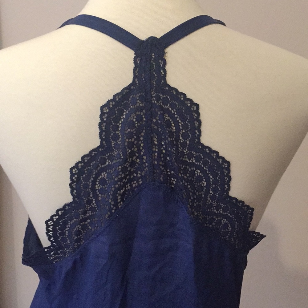 Free People “Intimately” Navy Lace Racerback Tank - Picture 7 of 8